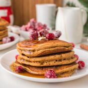 Holiday gingerbread pancakes