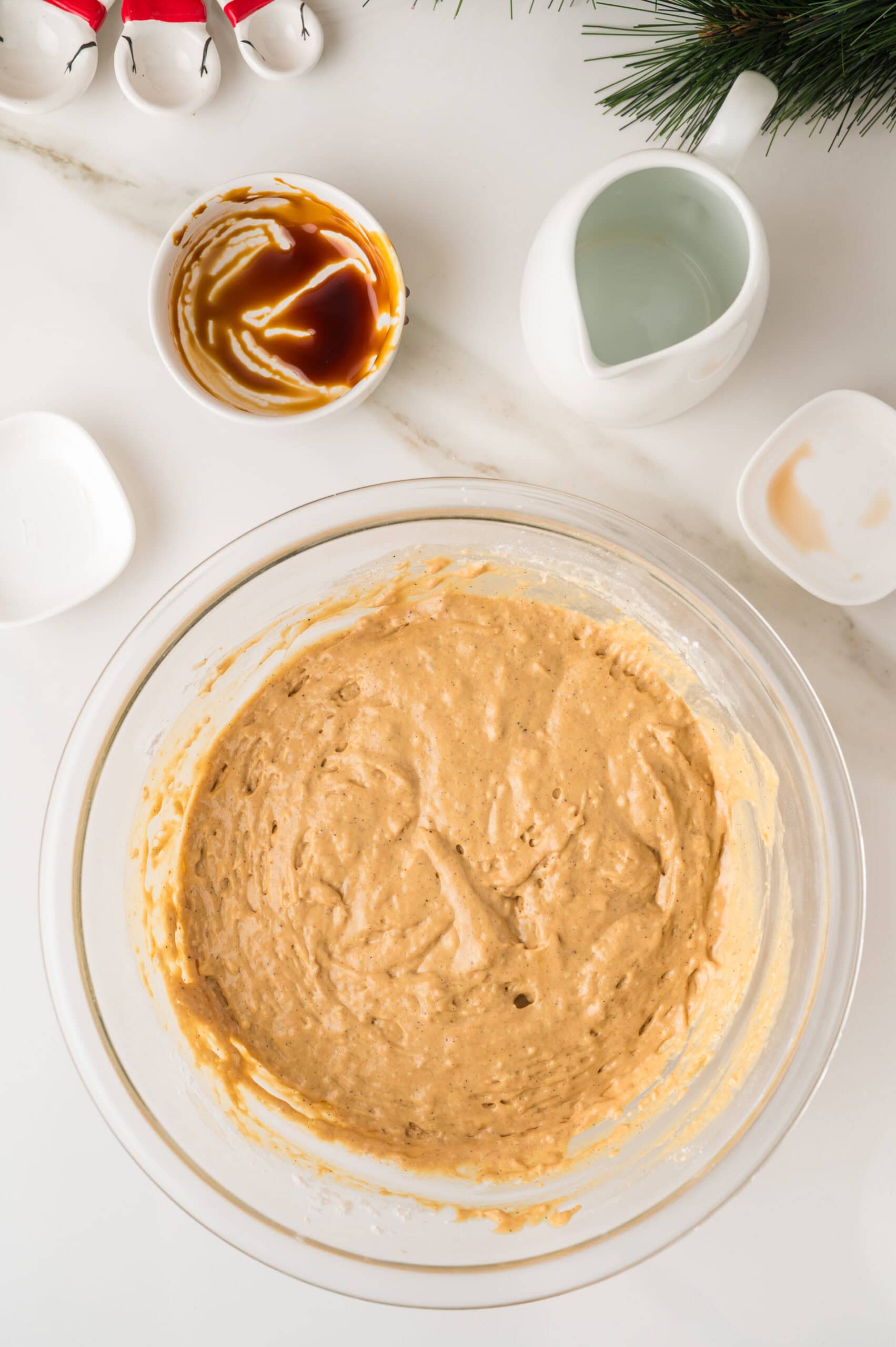 Mixed gingerbread pancake batter