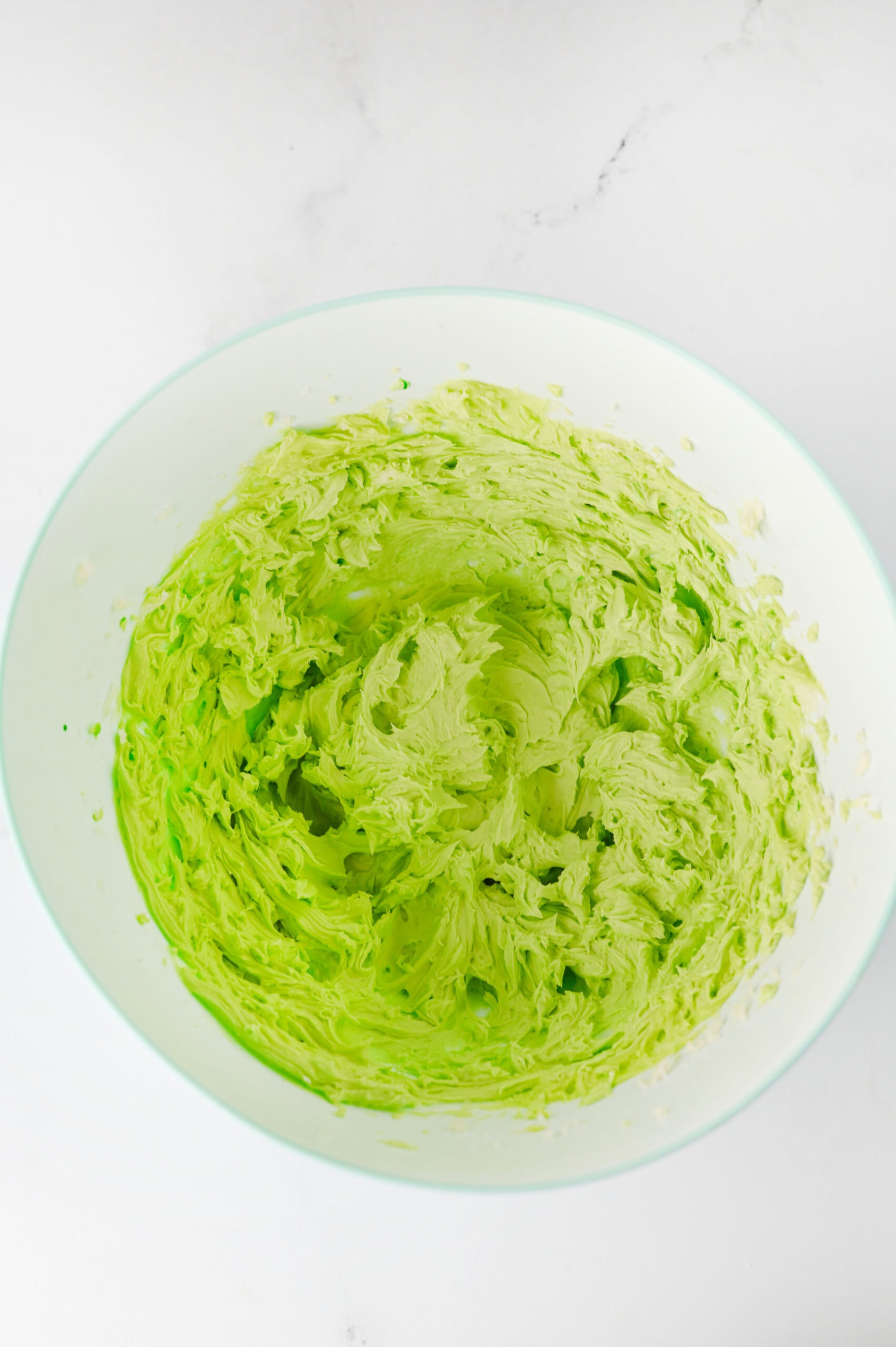 Green buttercream for Grinch brownies