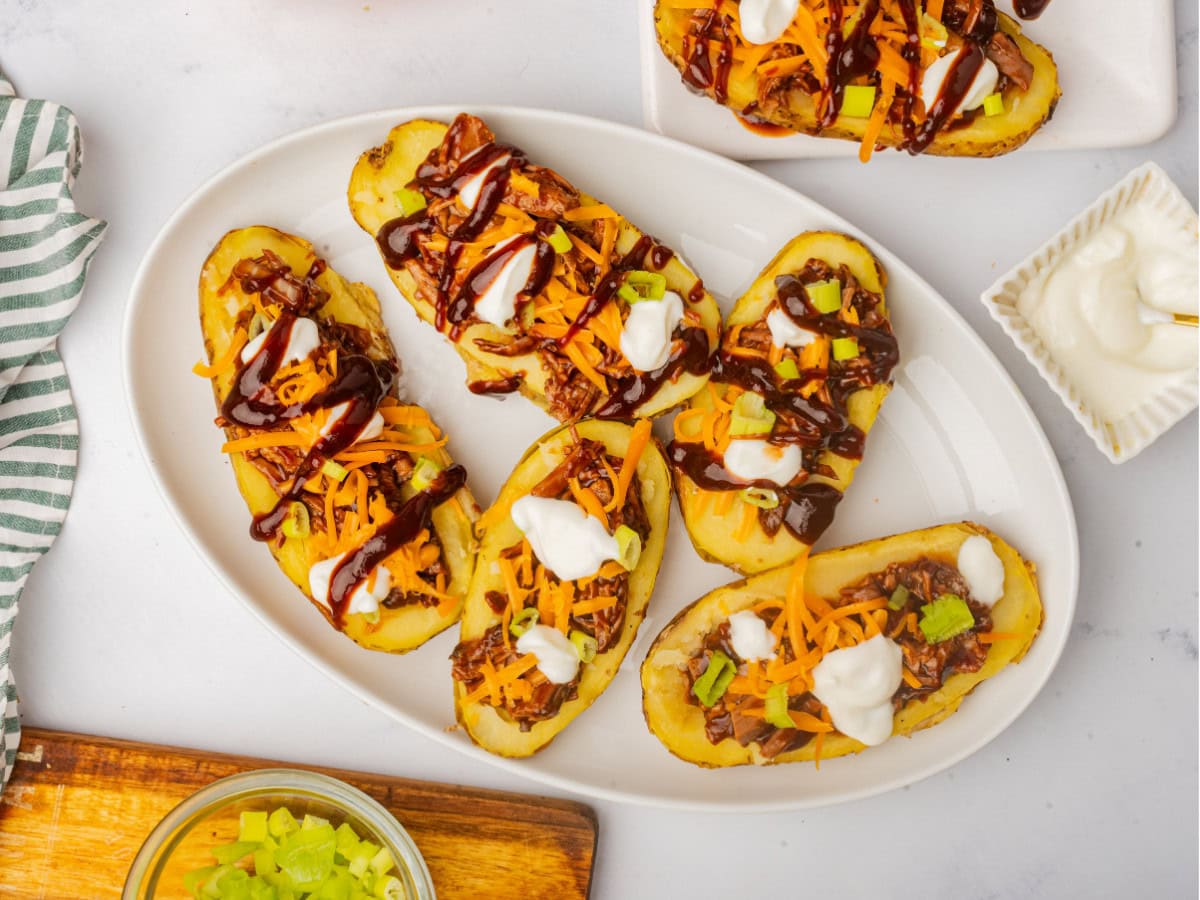 Game day BBQ potato skins