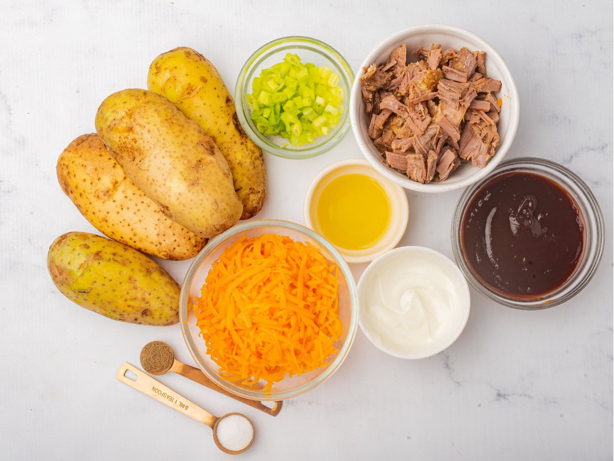 Loaded BBQ beef potato skins ingredients