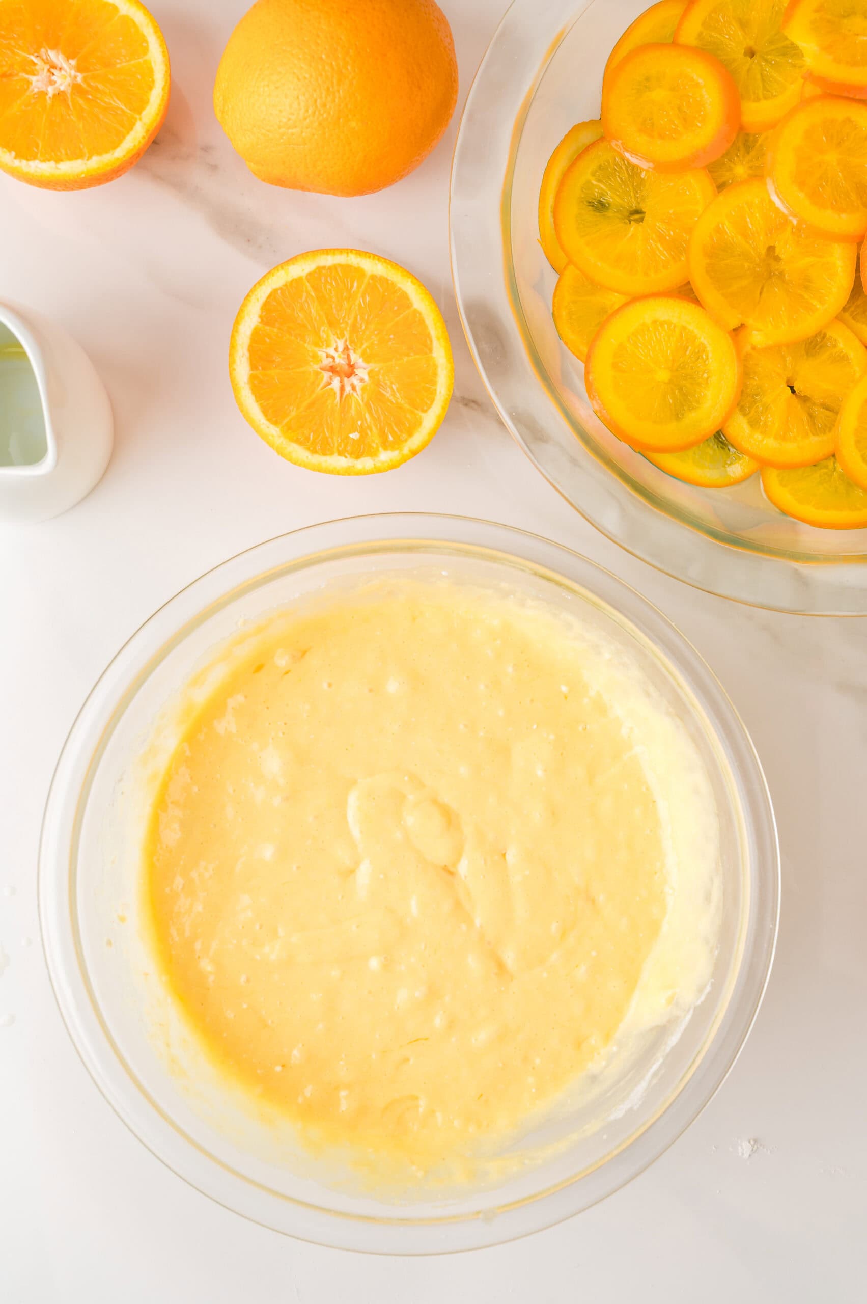 Moist orange cake batter