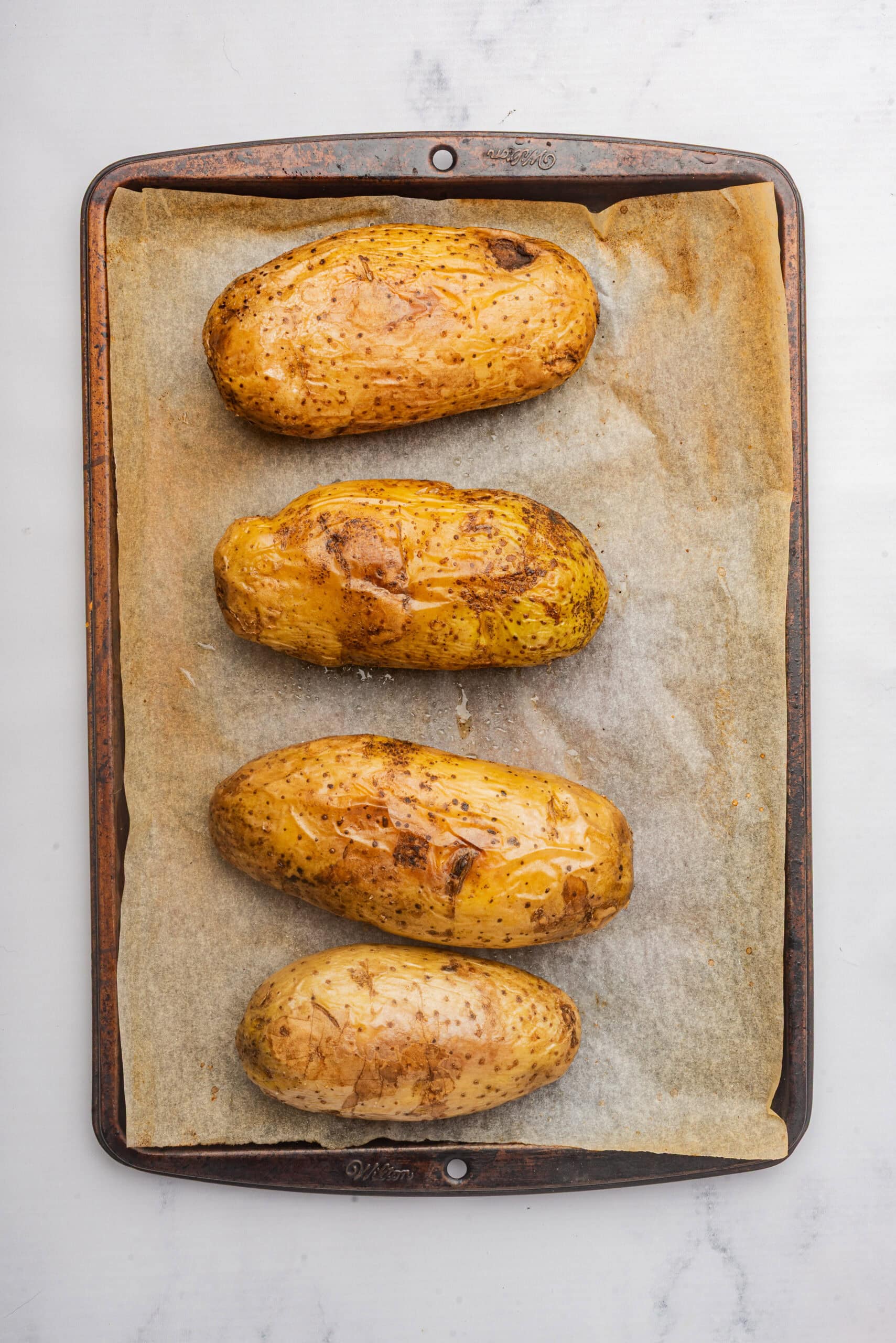 Baked potatoes for potato skins
