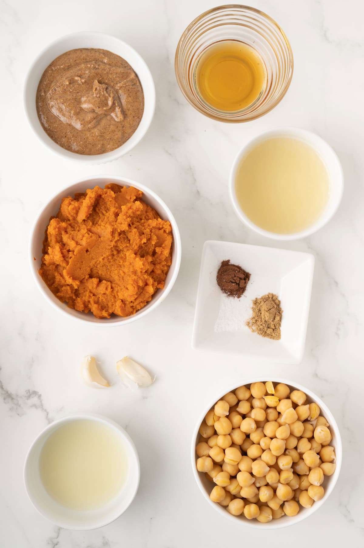 ingredients for savory pumpkin hummus