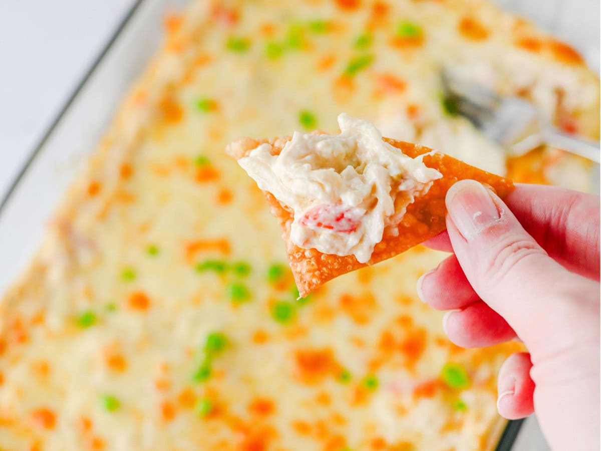 Creamy crab rangoon dip appetizer