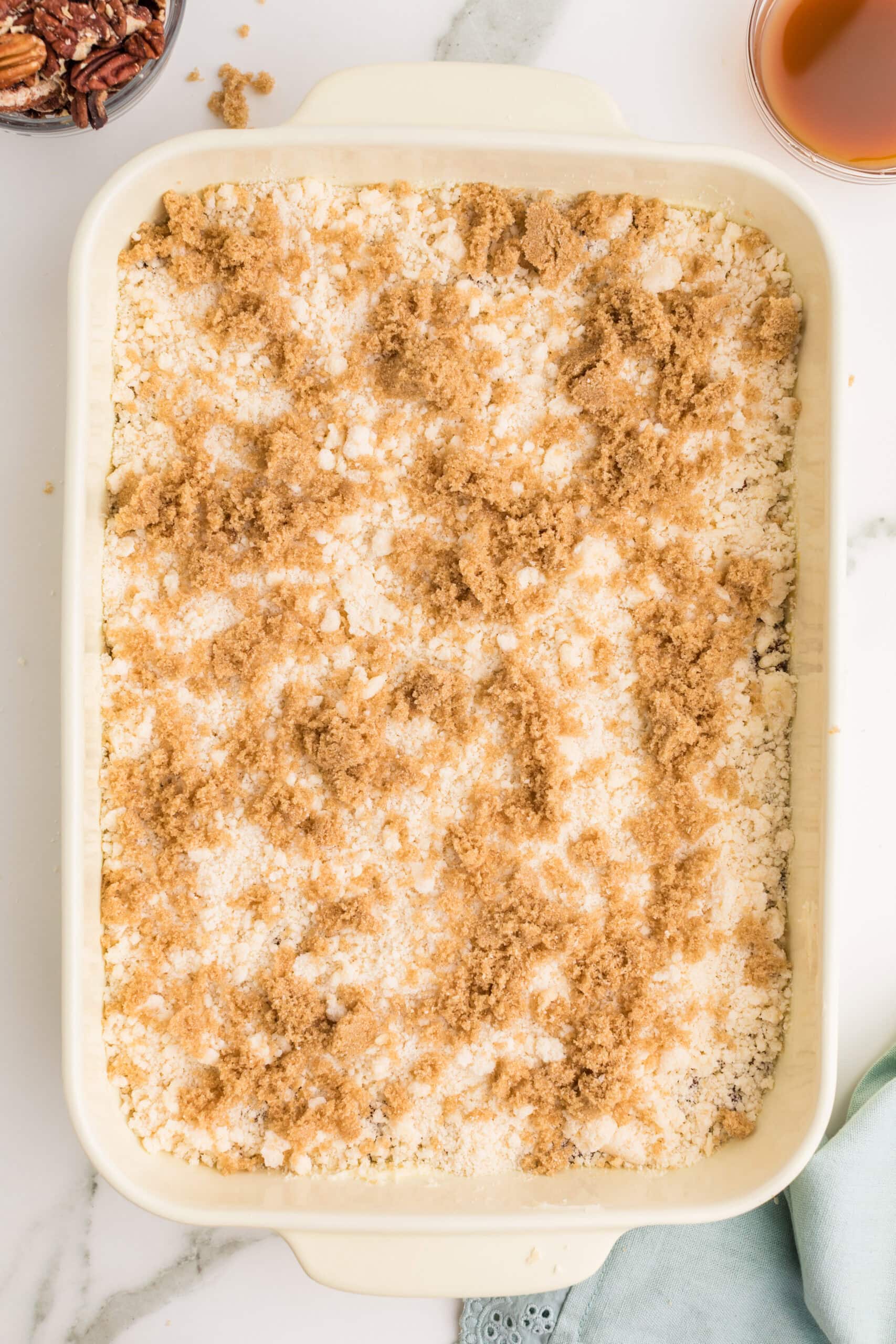 Brown sugar topping for pecan dump cake