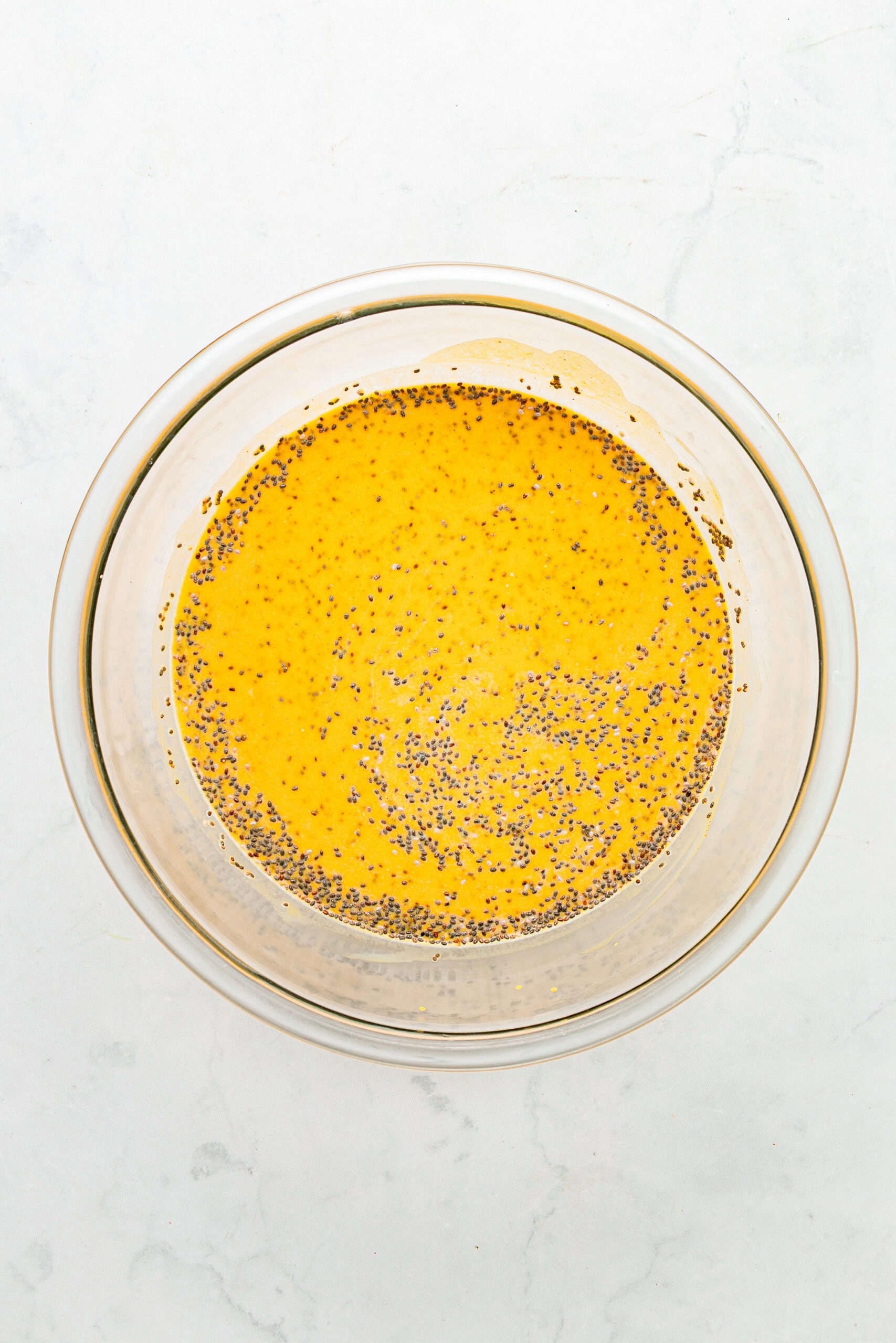 Pumpkin chia seed pudding mixture before thickening